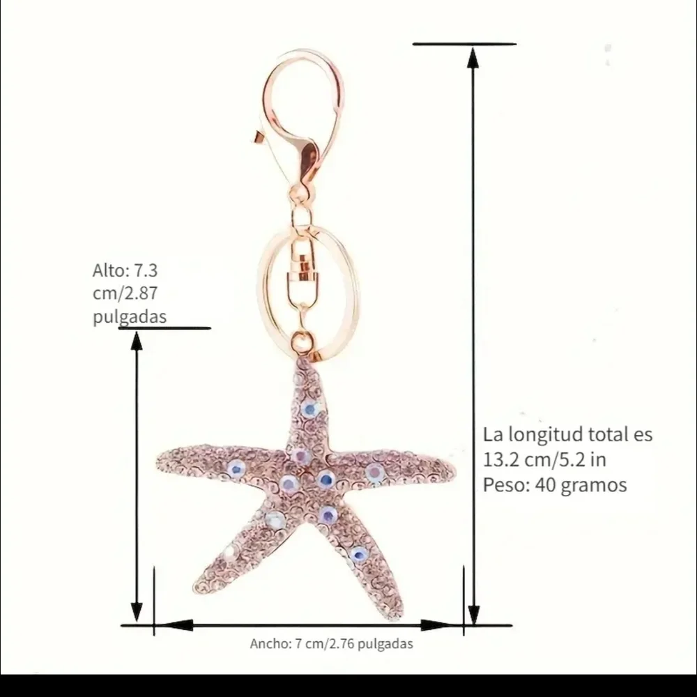 Starfish Keychain with Rhinestones - Picture 3 of 4